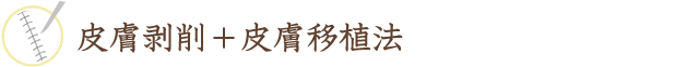 皮膚剥削＋皮膚移植法