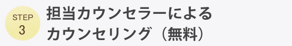 担当カウンセラーによるカウンセリング（無料）